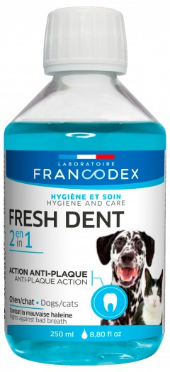 FRANCODEX Dantų priežiūros skystis, papildas šunims ir katėms