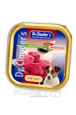 DR. CLAUDER'S drėgnas maistas suaugusiems šunims su antiena ir prebiotikais