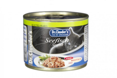 DR. CLAUDER'S drėgnas maistas katėms su jūros žuvimi žarnyno veiklai
