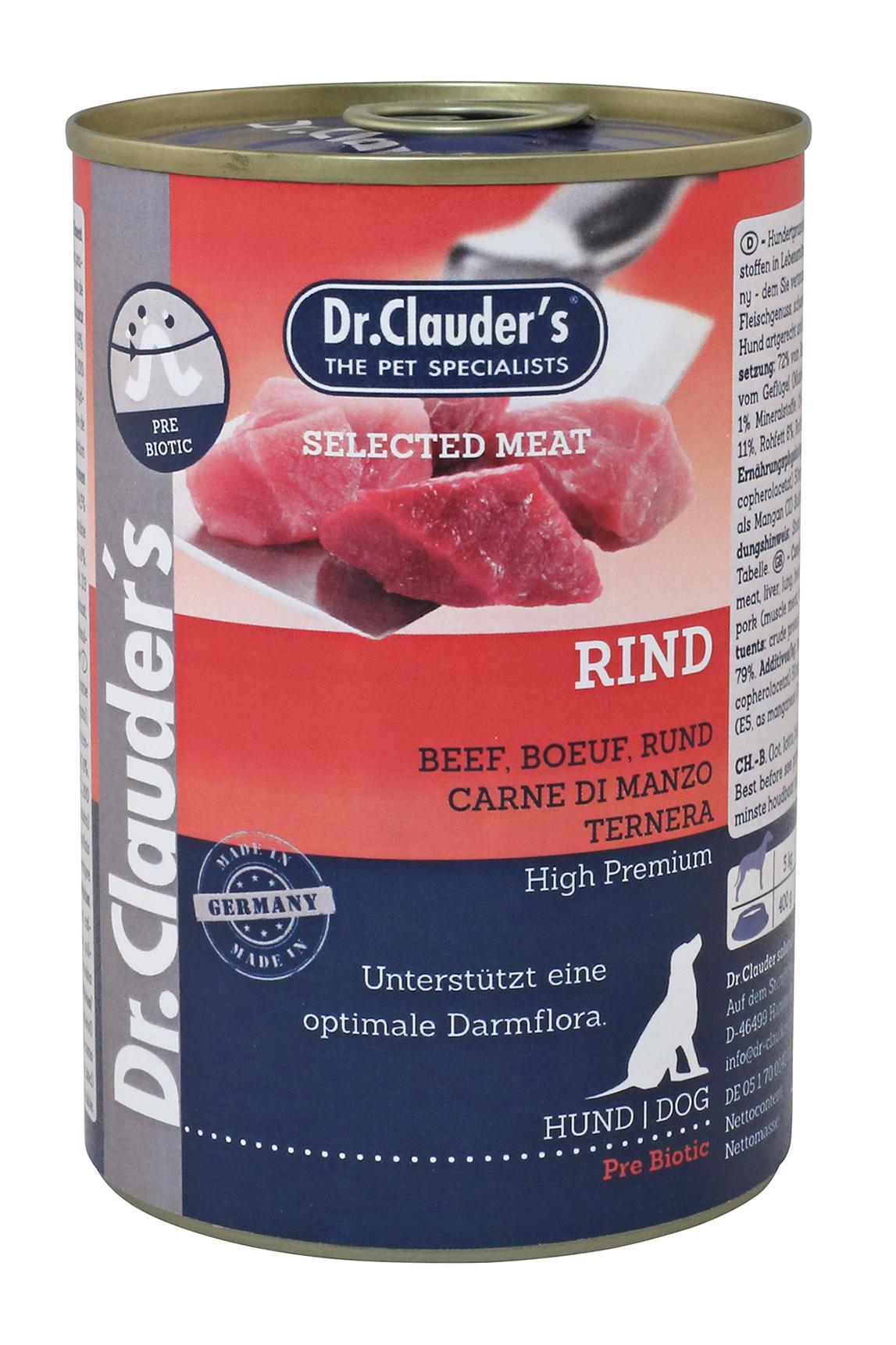 DR. CLAUDER'S drėgnas maistas šunims su jautiena ir prebiotikais 400g