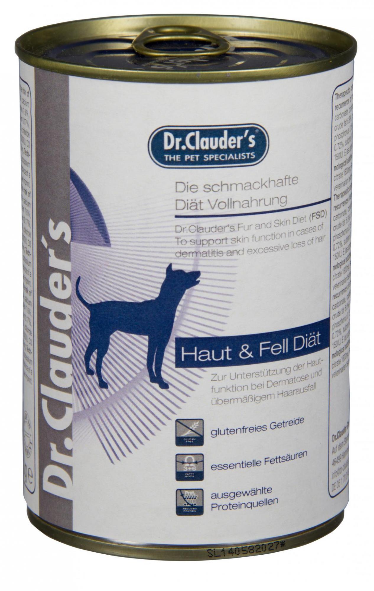 Dr. Clauder's FSD "FUR&SKIN" drėgnas maistas odos problemų turintiems šunims 400g