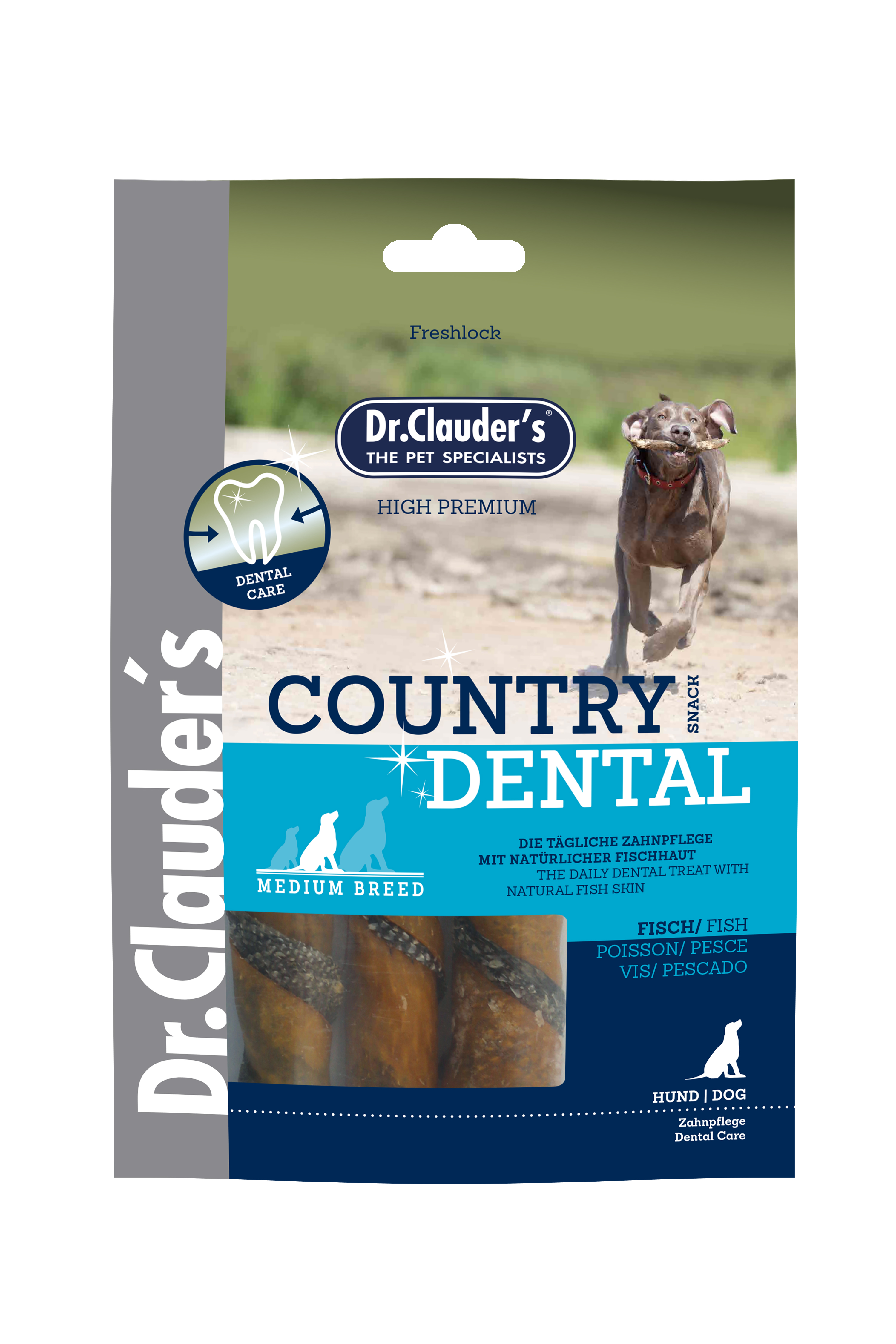 Dr. Clauder's Country line Dental 100 g skanėstas šunų dantims su žuvimi