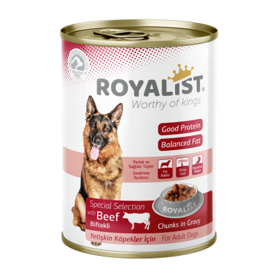 ROYALIST ADULT BEEF CHUNKS, konservai su jautiena šunims, 400g