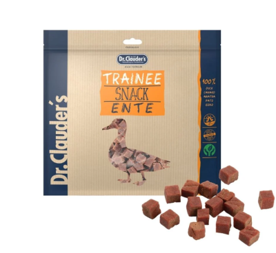 DR. CLAUDER’S TRAINEE SNACK, vytintos antienos skanėstai kubeliais šunims ir katėms 80g
