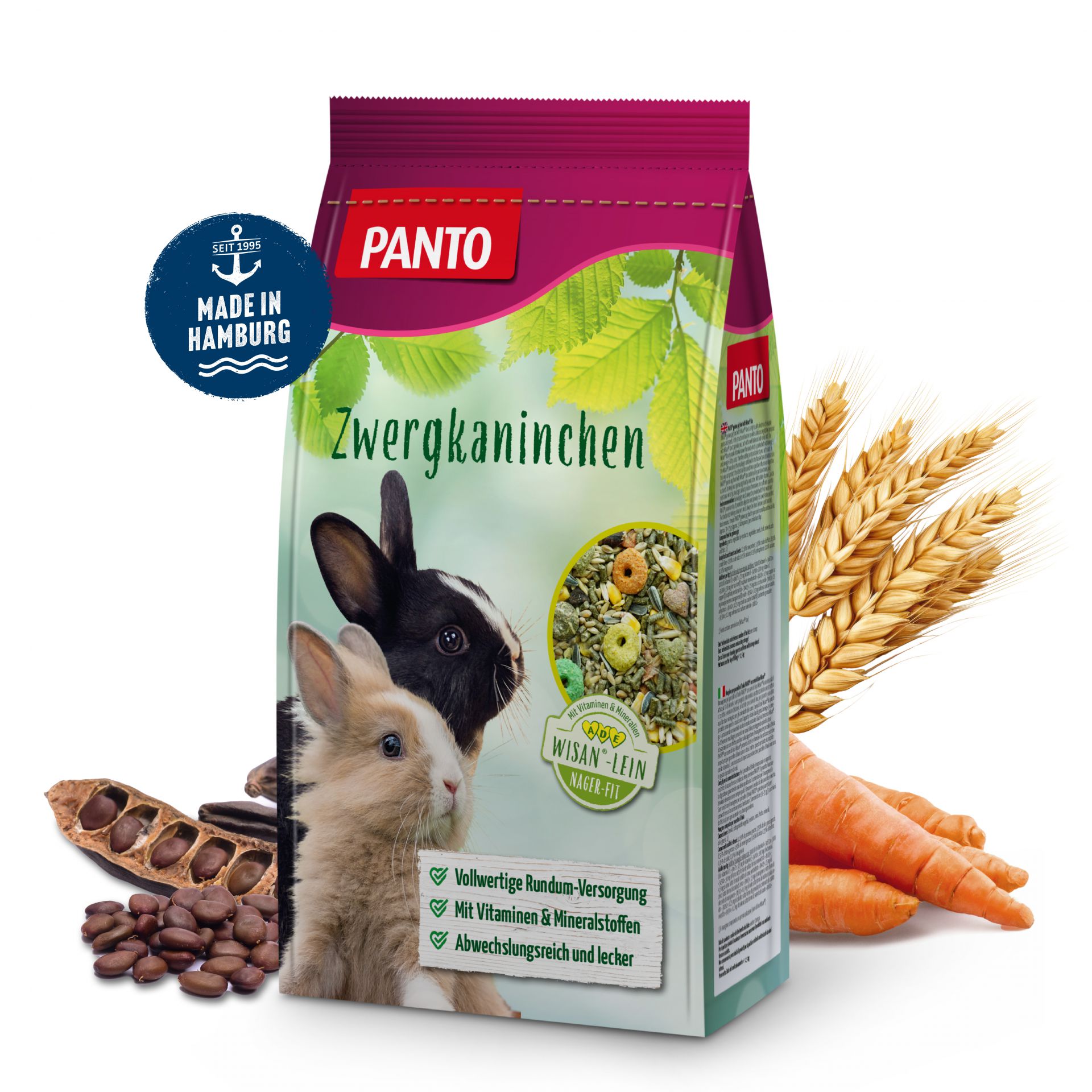 PANTO DWARF RABBIT FEED, visavertis pašaras nykštukiniams triušiams, 1 - 2,5 kg