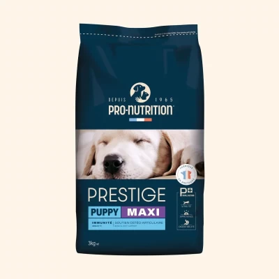 Pro-Nutrition Prestige puppy maxi sausas maistas didelių veislių jauniems šuniukams 3 kg Pro-Nutrition Prestige puppy maxi sausas maistas didelių veislių jauniems šuniukams 3 kg