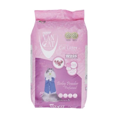 VAN CAT Super Premium kraikas katėms, Kūdikių pudros kvapo 15kg