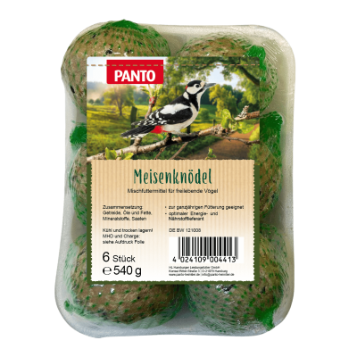 PANTO Meisenknödel vabzdžių ir vaisių kamuoliukai paukščiams 540 g