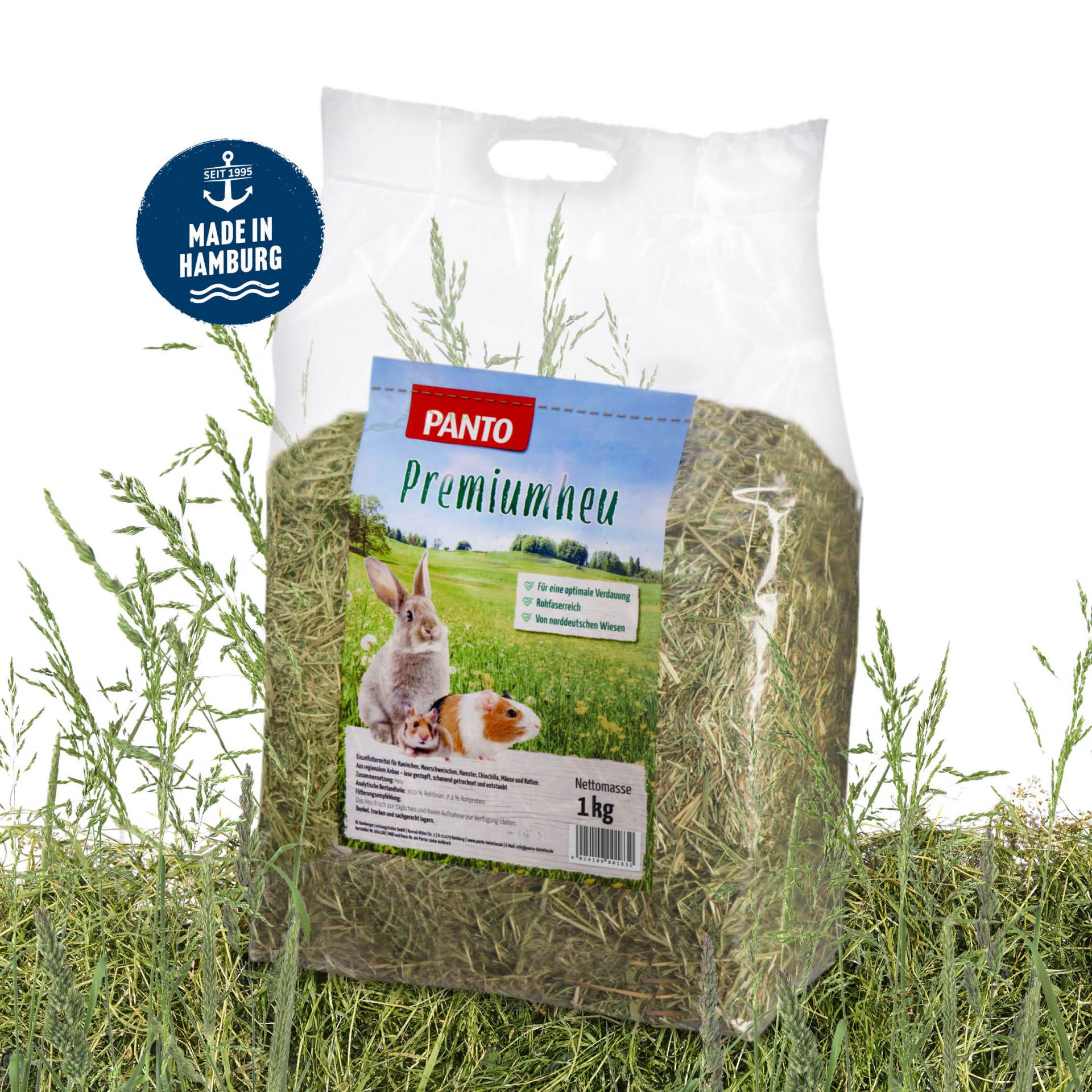 PANTO Heu lose gestopft  premium šienas graužikams 1-2 kg