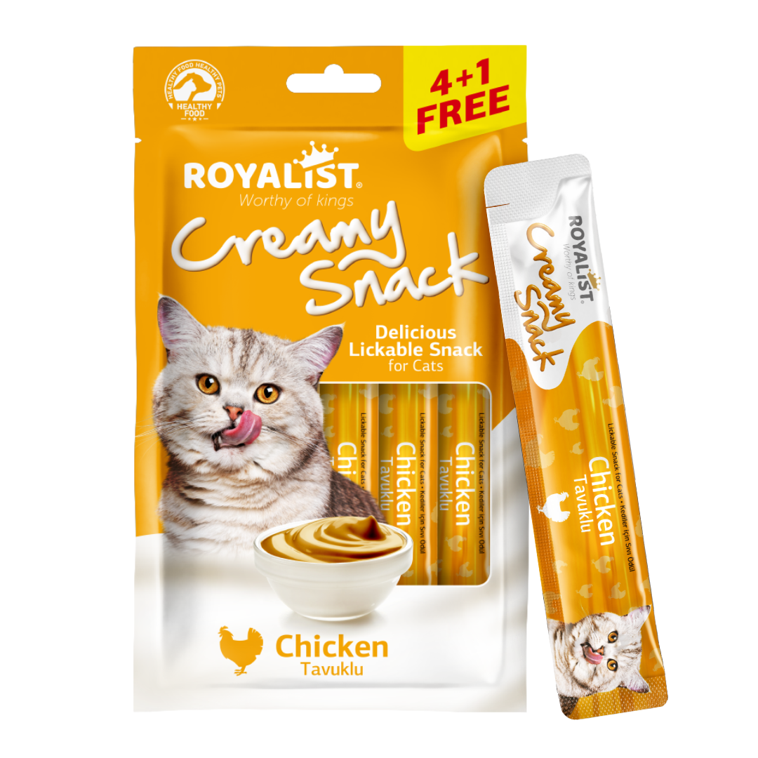 Royalist Creamy Snack Pack Chicken kreminis skanėstas su vištiena katėms 5 x15 g
