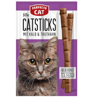 Perfecto Cat lazdelės katėms su vėršiena ir kalakutiena 50g