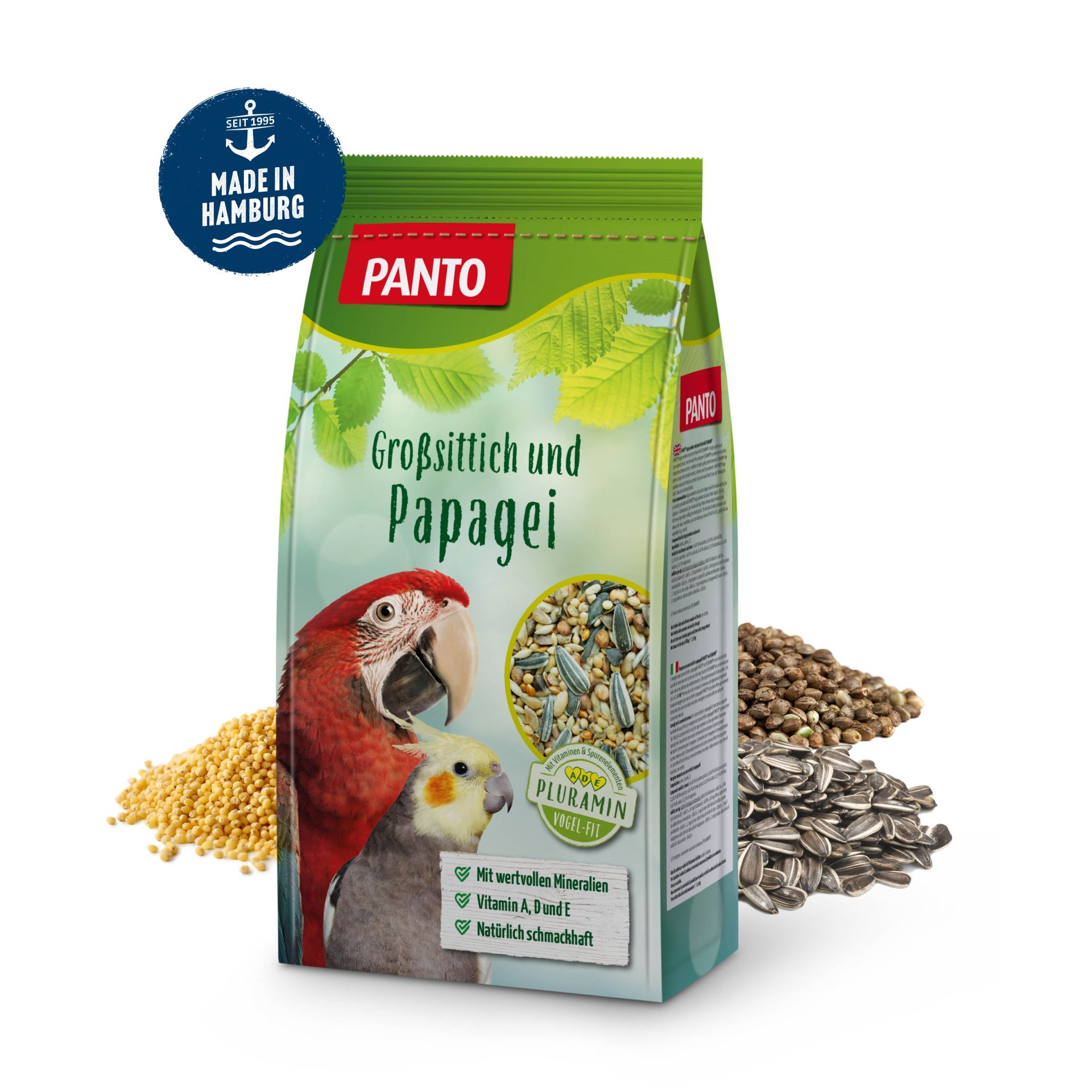 PANTO Großsittich / Papageienf didelių papūgėlių/papūgėlių lesalas 1-2,5 kg